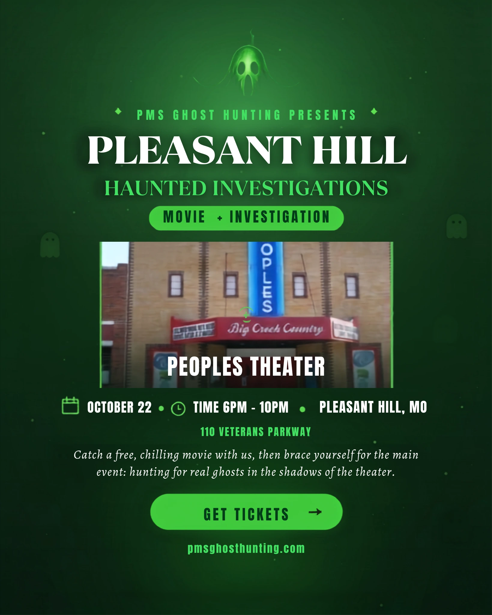 Pleasant Hill Haunted Investigations Poster